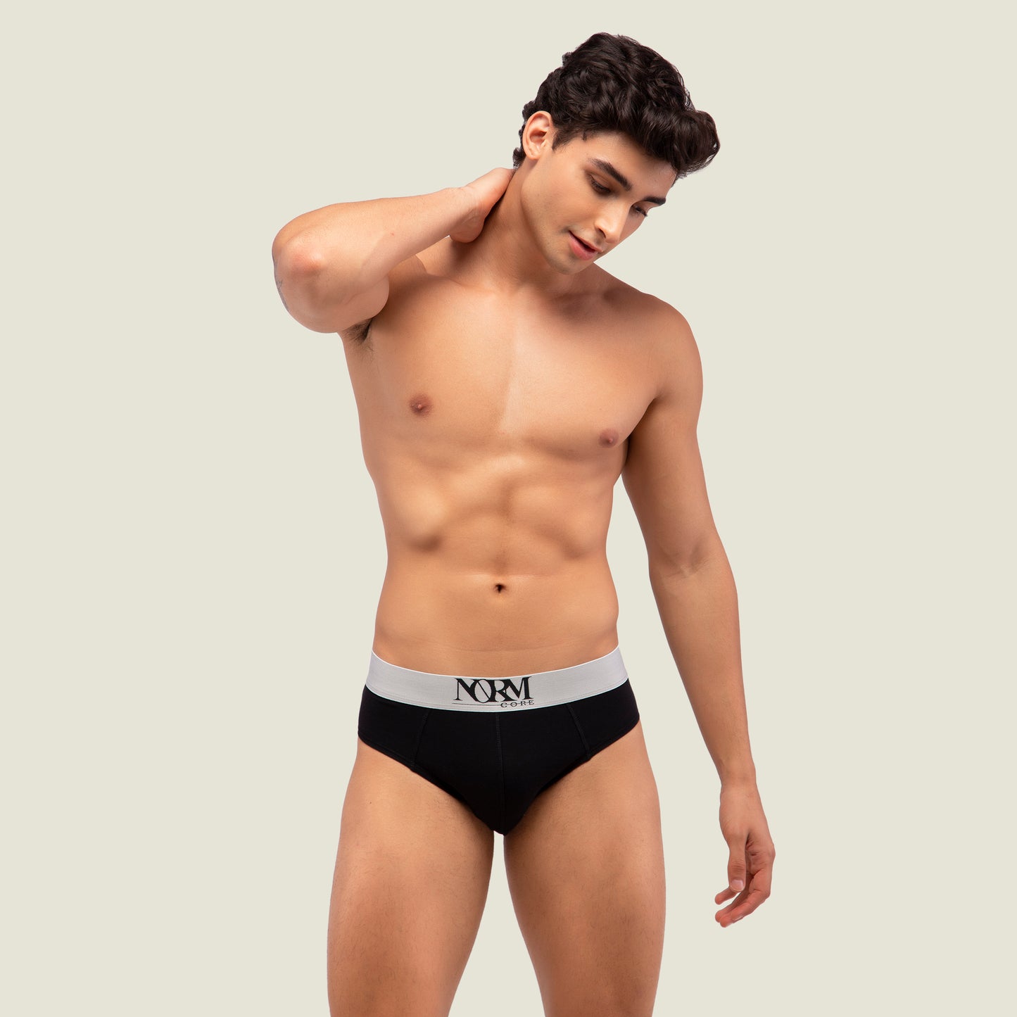 Black Brief with Silver Waistband