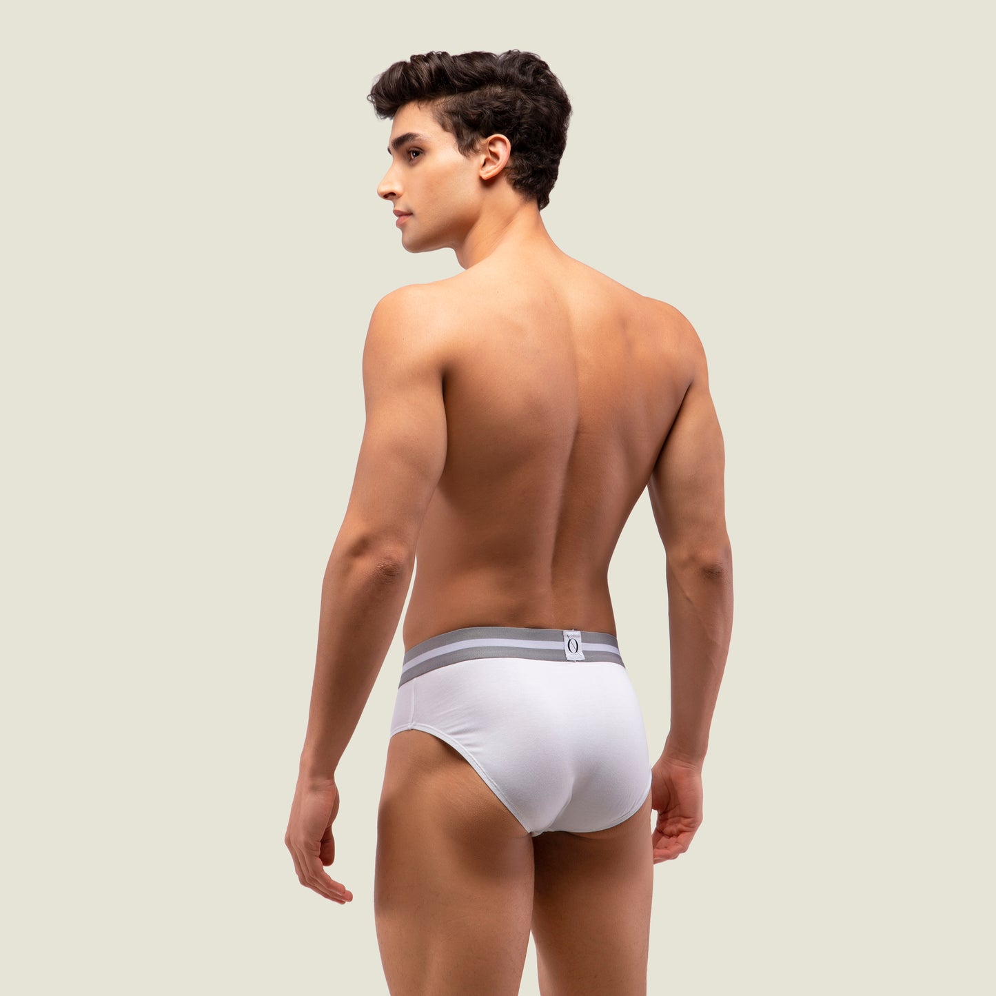White Brief with Grey Waistband