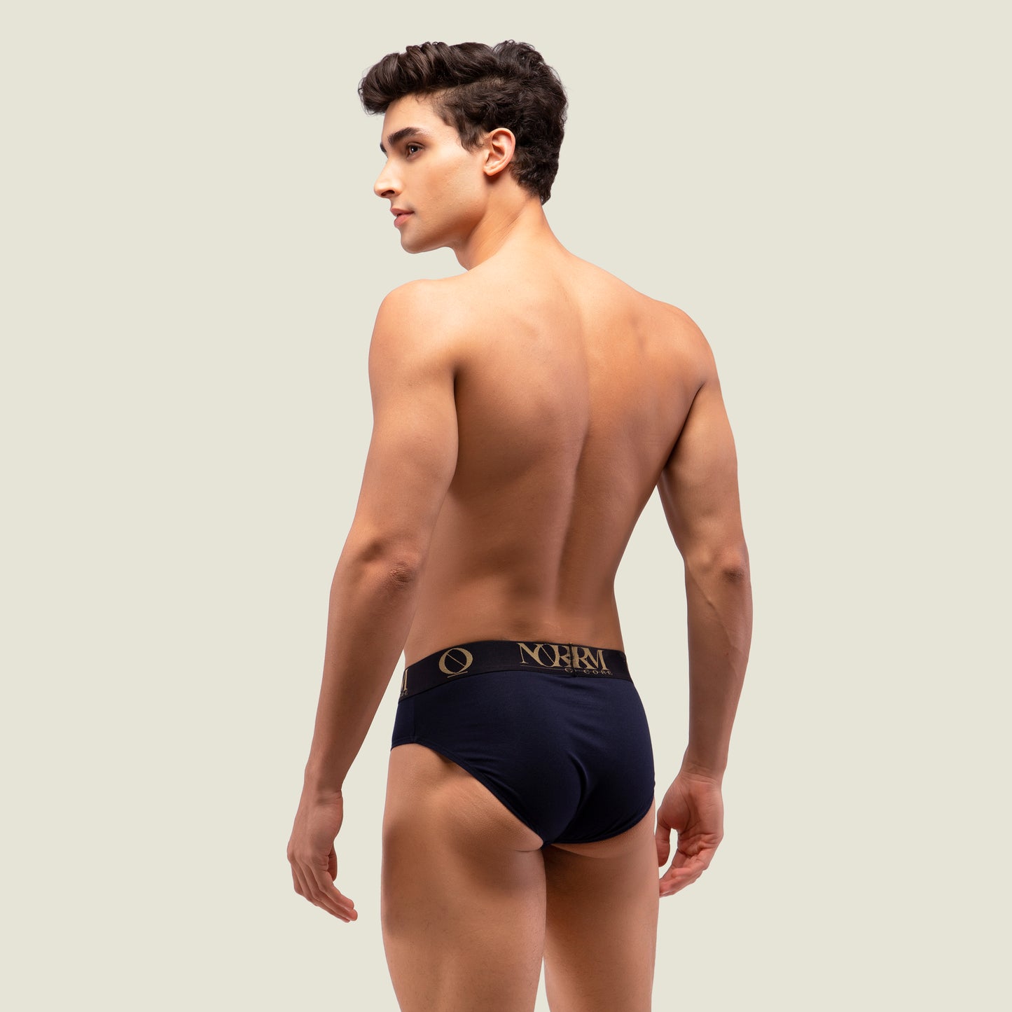Navy Blue Brief with Gold Waistband