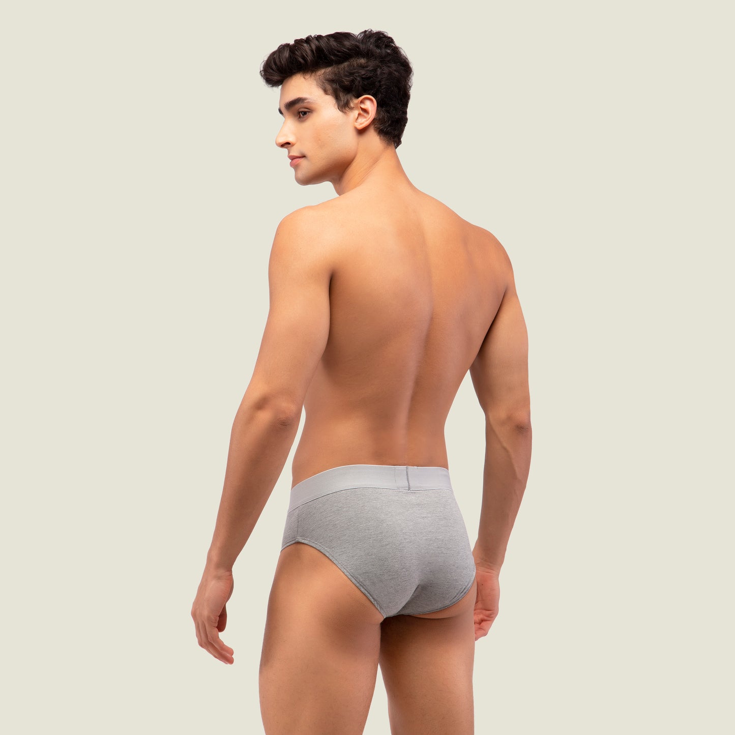 Grey Brief with Silver Waistband