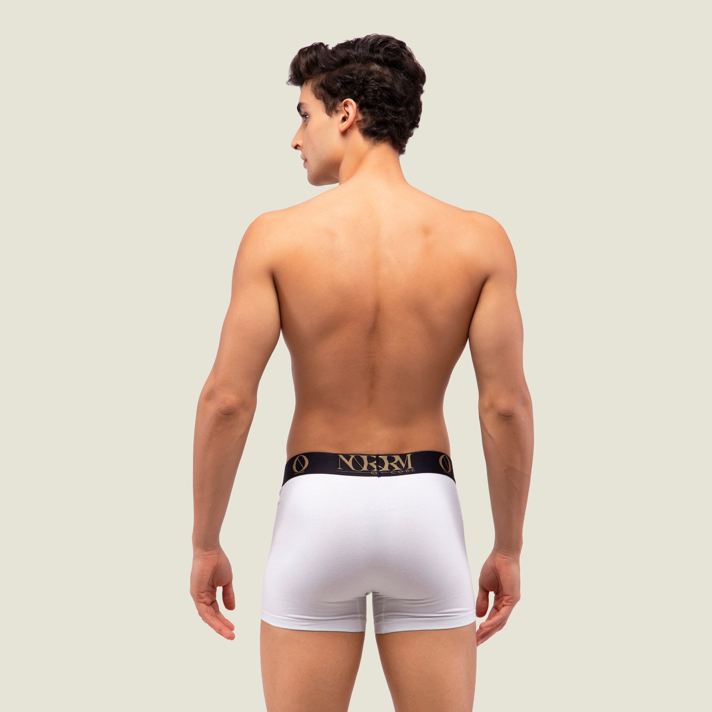 White Trunk with Gold Waistband