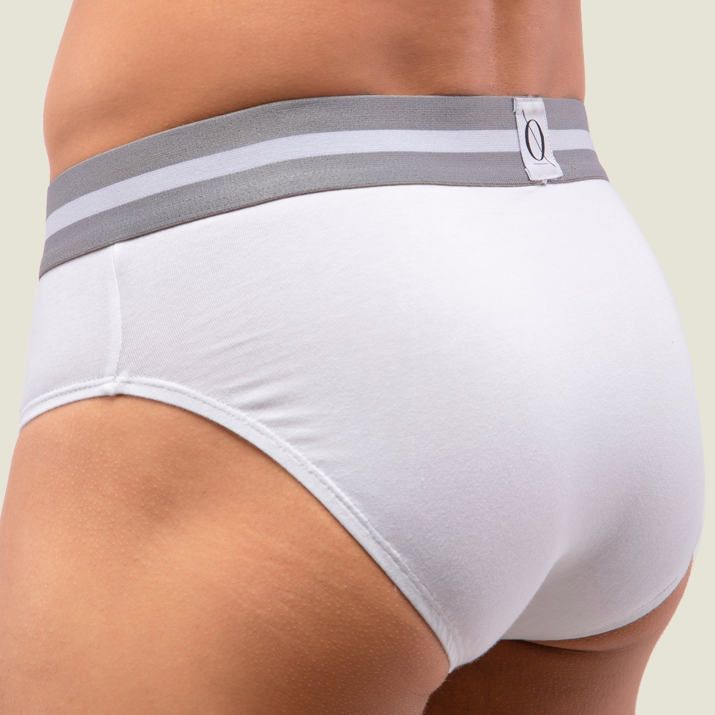 White Brief with Grey Waistband