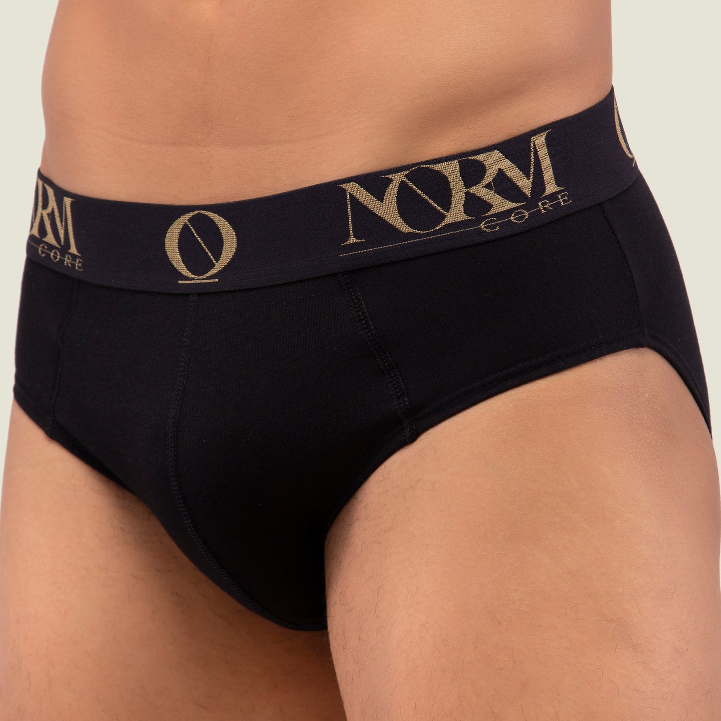 Black Brief with Gold Waistband