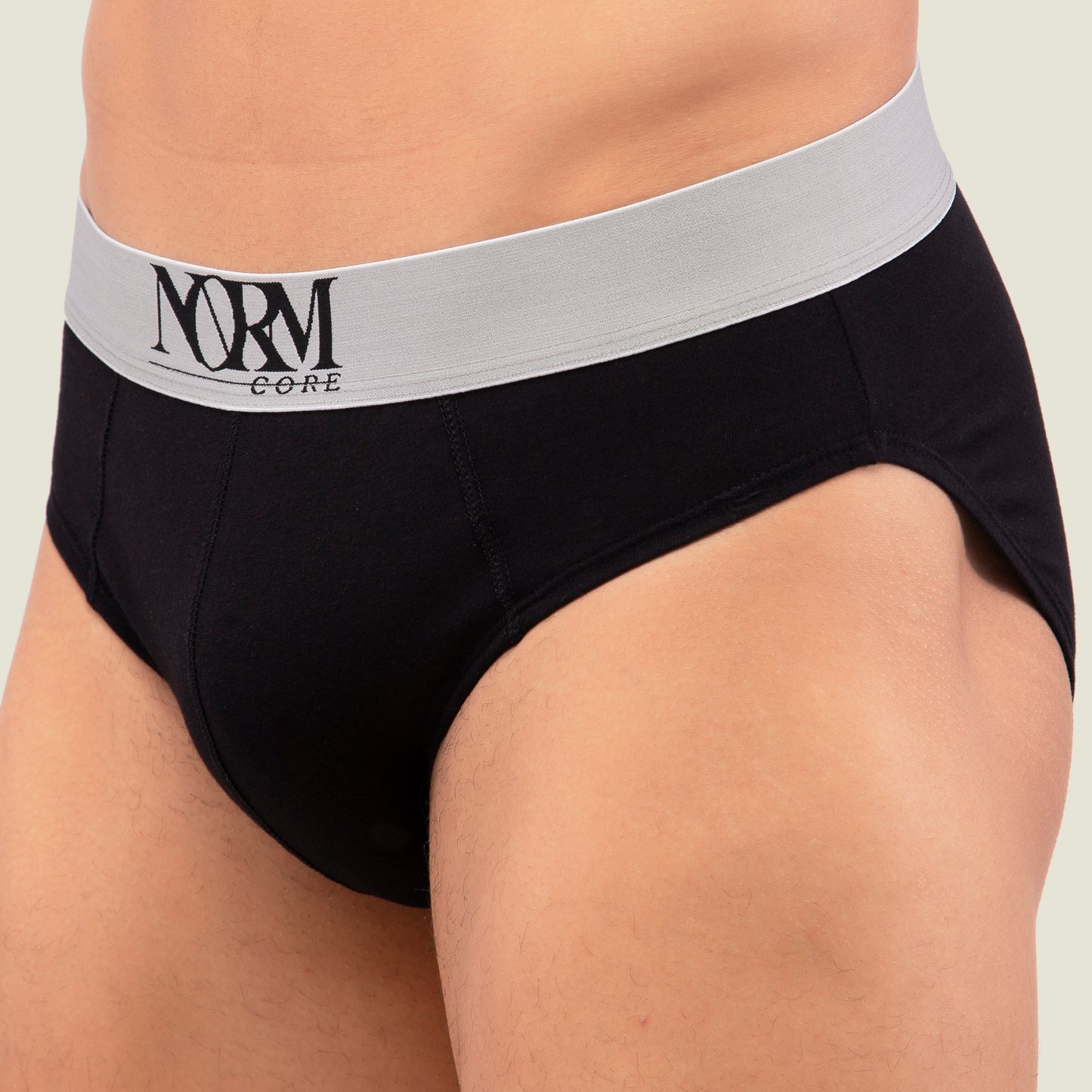 Black Brief with Silver Waistband