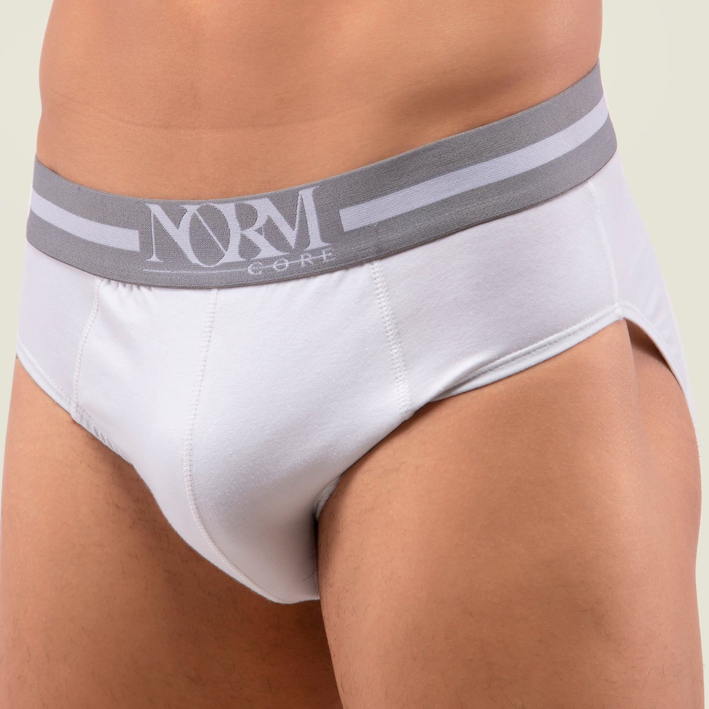 White Brief with Grey Waistband