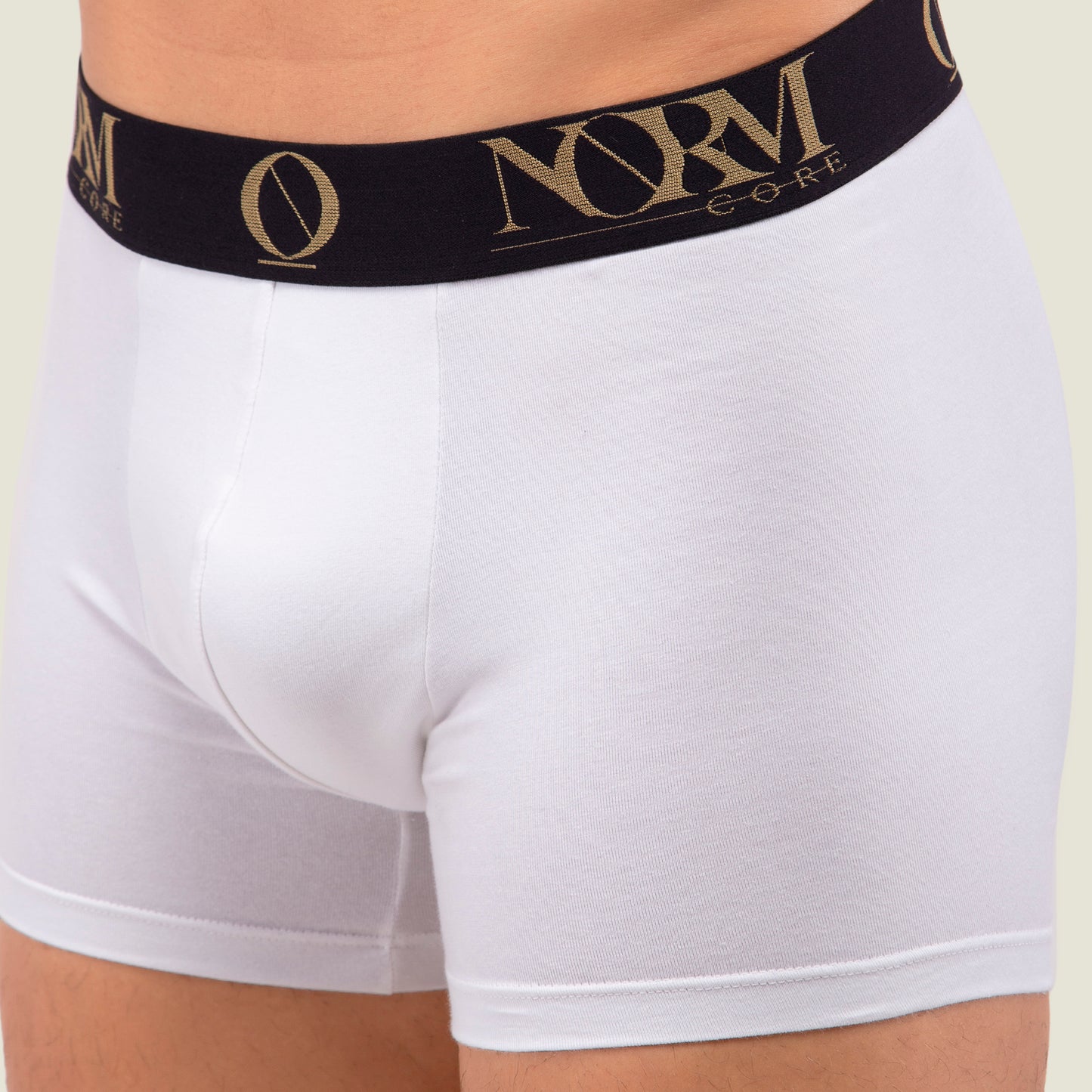 White Trunk with Gold Waistband