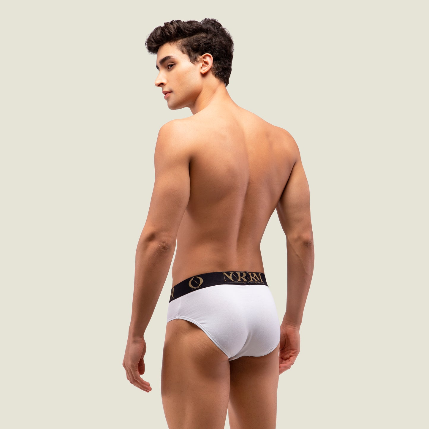 White Brief with Gold Waistband