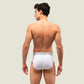 White Brief with Silver Waistband