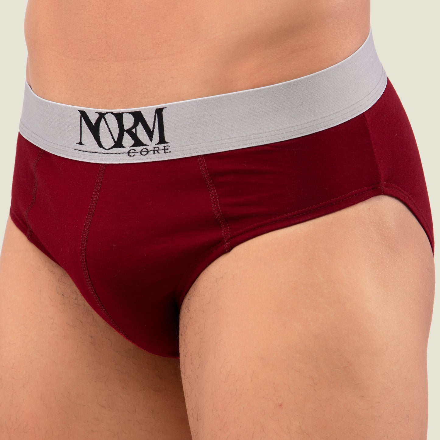 Maroon Brief with Silver Waistband