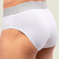 White Brief with Silver Waistband