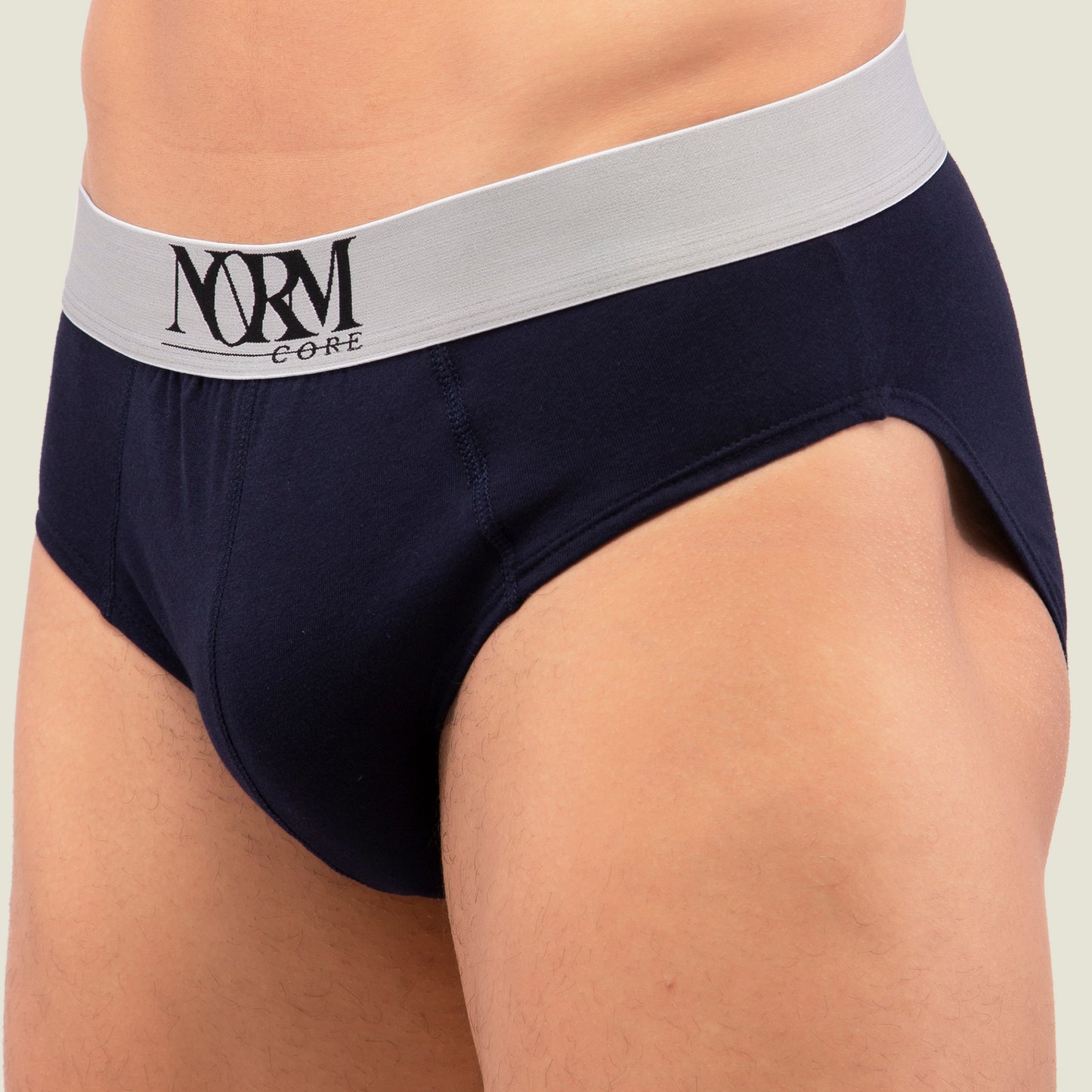 Navy Blue Brief with Silver Waistband