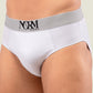 White Brief with Silver Waistband
