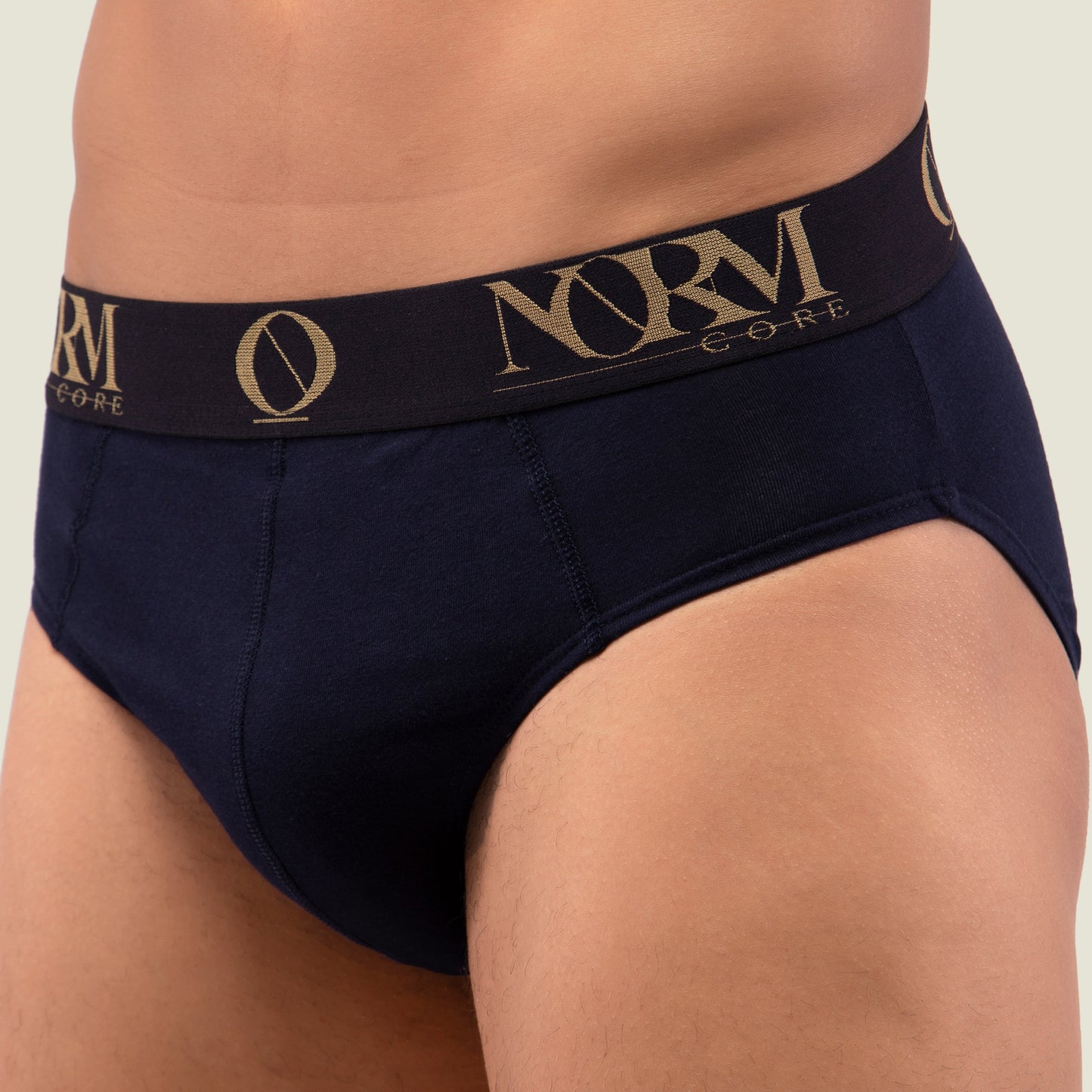Navy Blue Brief with Gold Waistband